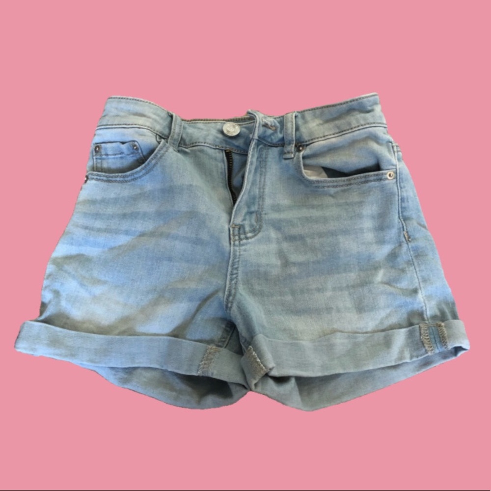 Light washed denim shorts